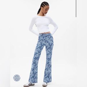 Gap × LoveShackFancy High Rise Floral ‘70s Flare Jeans with Washwell 30 Tall